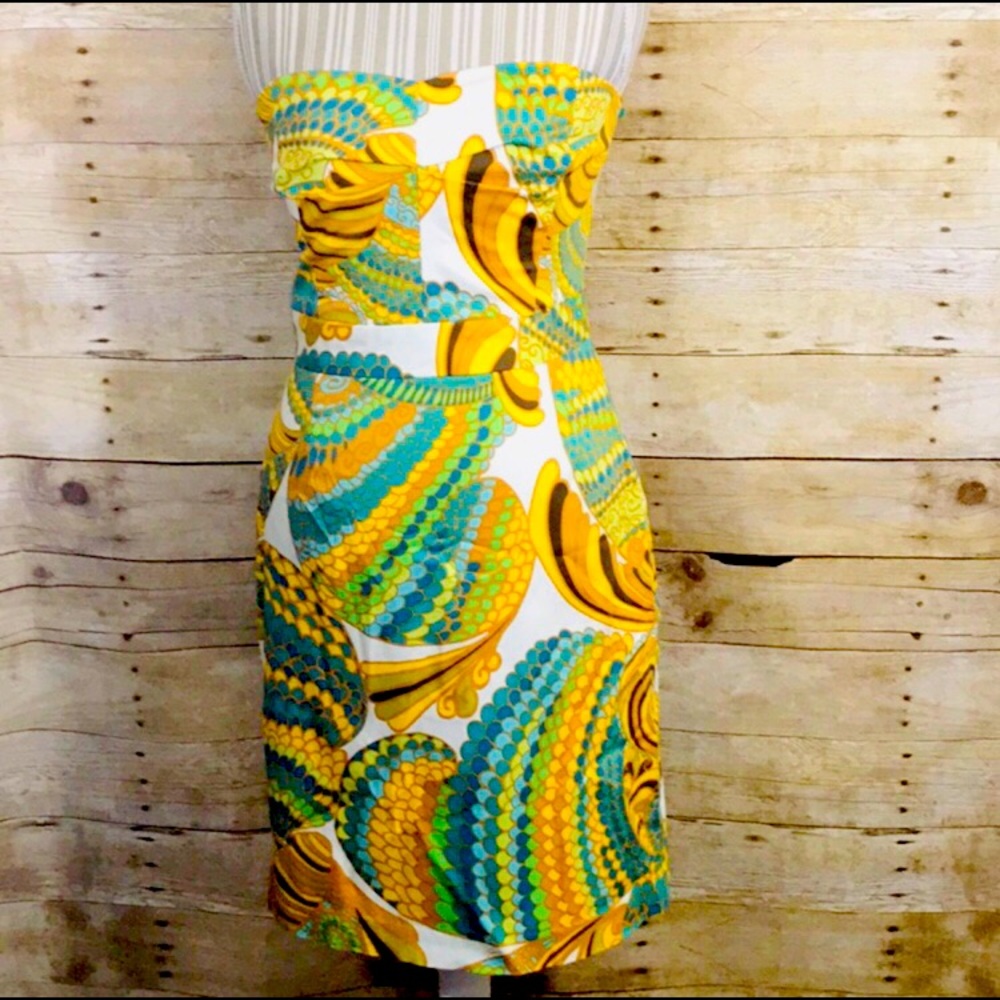 Trina Turk Paisley Pisces Strapless Dress